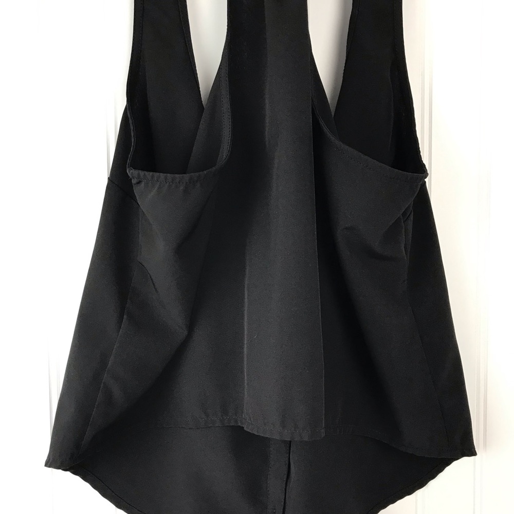 GUESS Black Racer Back Tank Top Button Up - Size S - Picture 8 of 8